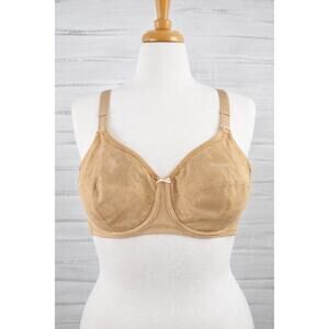 Cacique 38D Nude Beige Full Coverage Underwire Bra Mesh Support